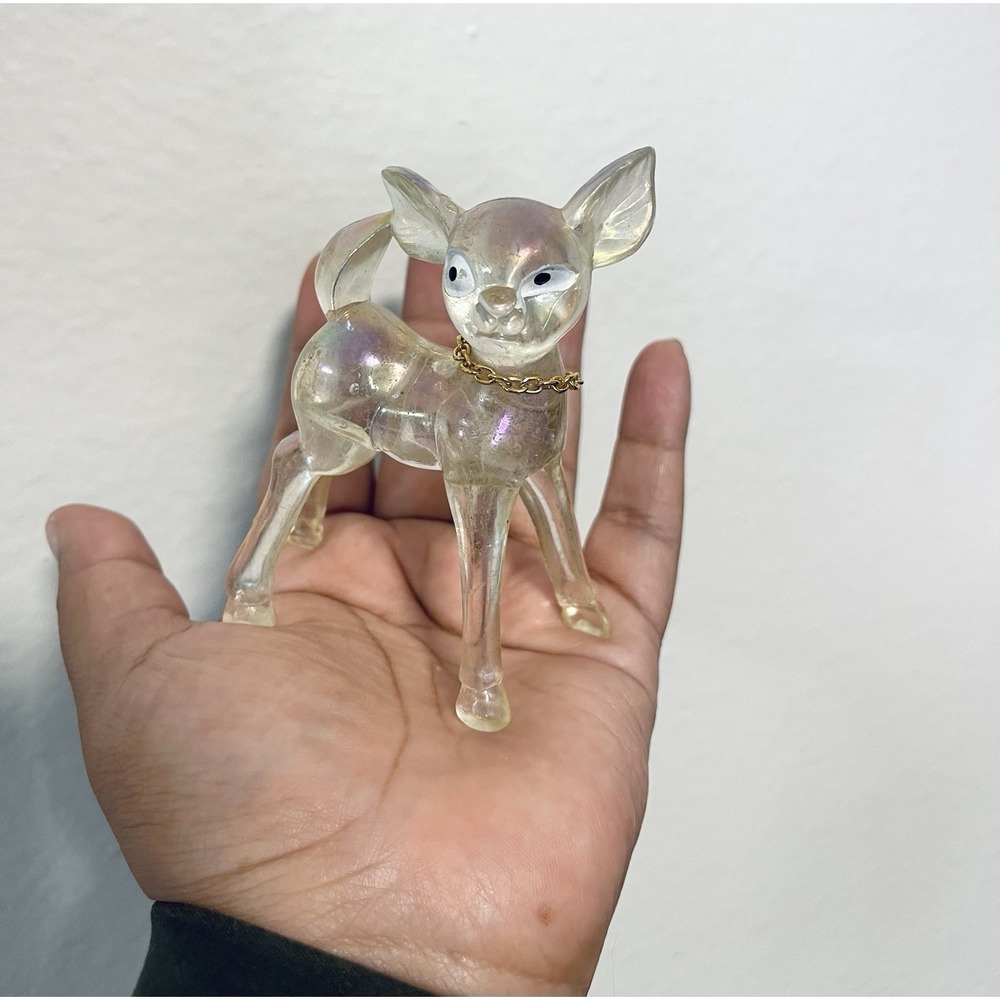 Vtg 1970's Lucite Plastic Doe Big Ear Deer Figurines-Hong Kong Christmas - Picture 4 of 4